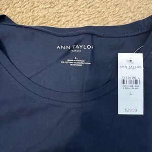 NWT Ann Taylor factory tee color blue size large never worn and no damages